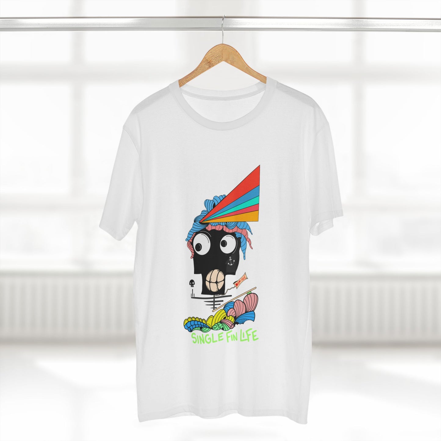 Single Fin Life  (Men's Staple Tee - Design on front )