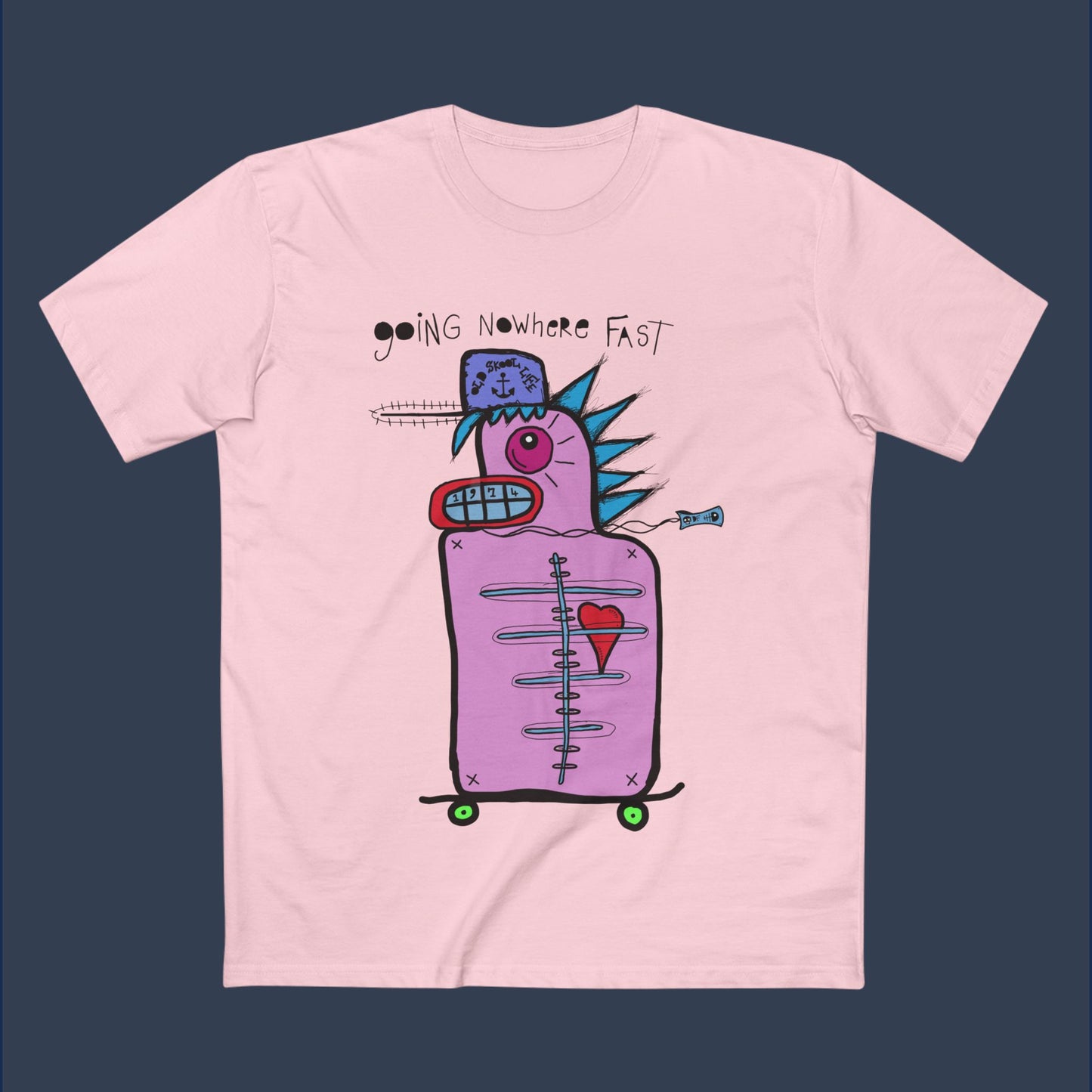 Going Nowhere Fast (Men's Staple Tee- Design on front)