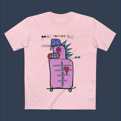 Going Nowhere Fast (Men's Staple Tee- Design on front)