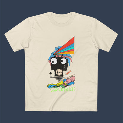 Single Fin Life  (Men's Staple Tee - Design on front )