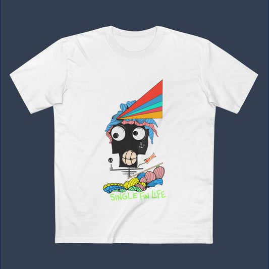 Single Fin Life  (Men's Staple Tee - Design on front )