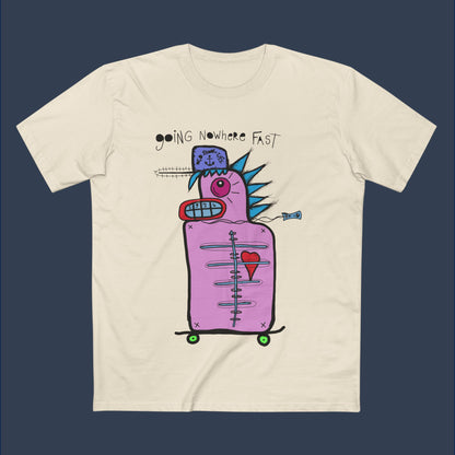Going Nowhere Fast (Men's Staple Tee- Design on front)