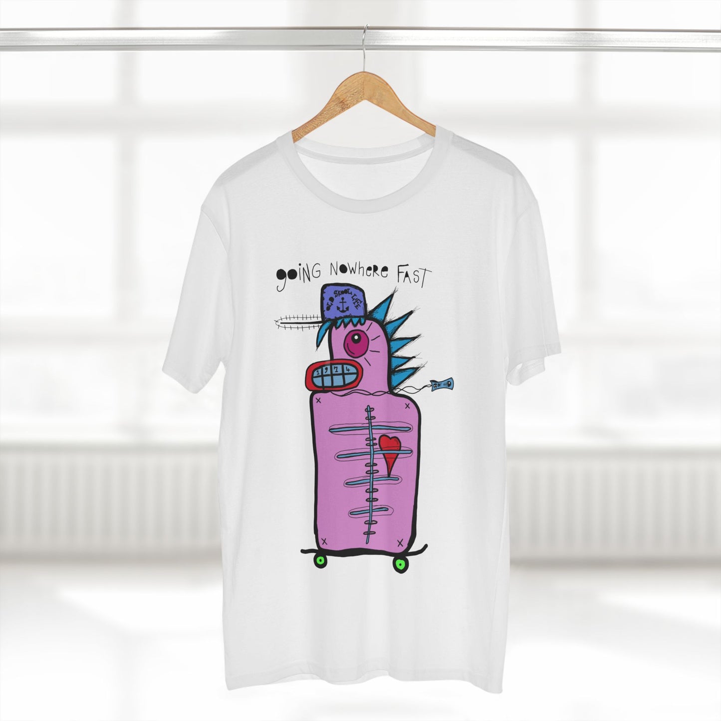 Going Nowhere Fast (Men's Staple Tee- Design on front)
